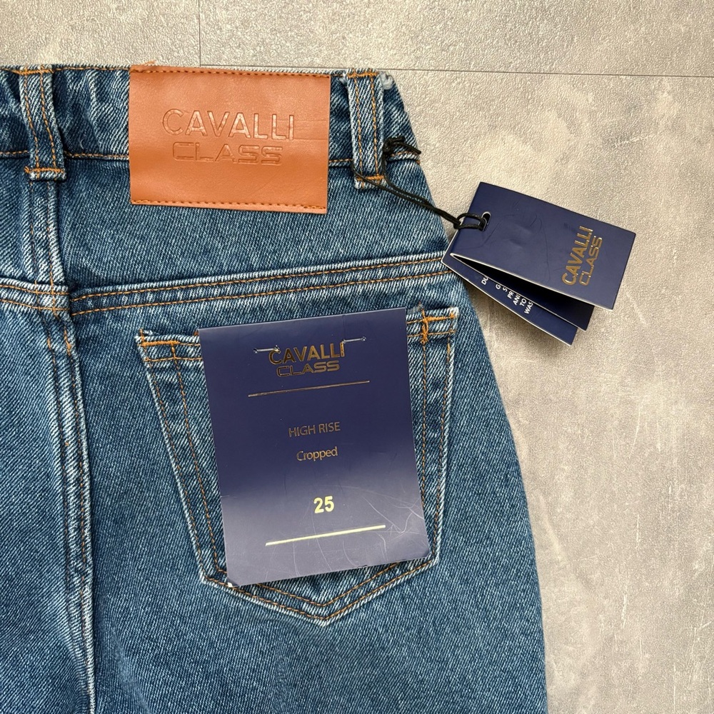 ROBERTO CAVALLI Class High Rise Cropped‎ Straight Leg Jeans Size 25 NWT - Picture 6 of 7